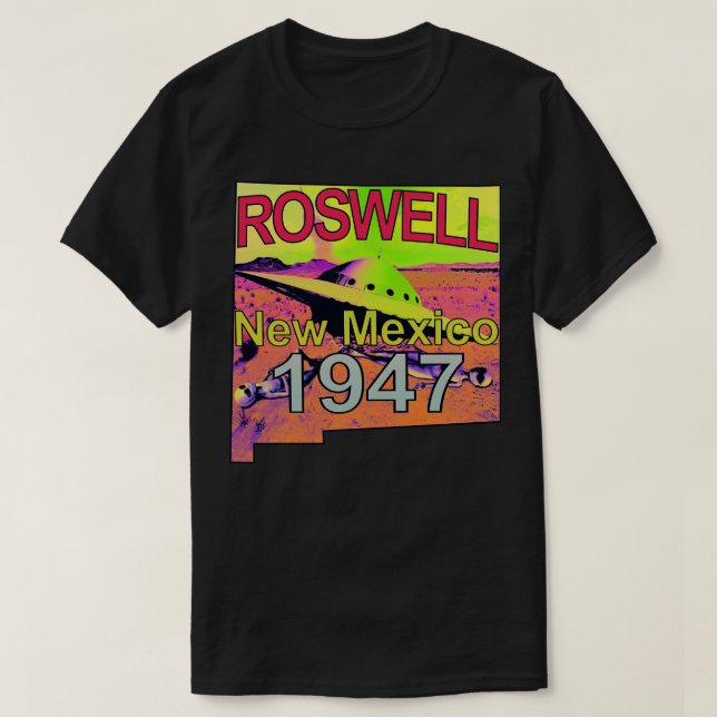 Camiseta Roswell Novo México 1947 Trippy Psicedelic Tie (Frente do Design)