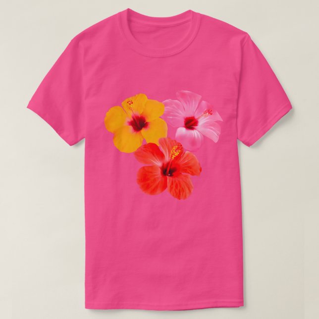 Camiseta Rot Orange Pink Hibiskus Blumen (Frente do Design)