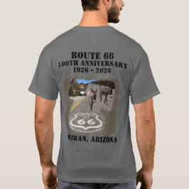 Camiseta Rota 66 100º Aniversário Oatman Arizona Costas