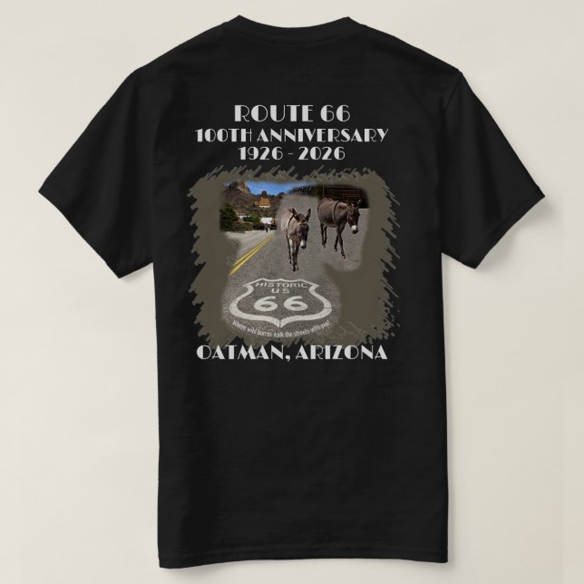 Camiseta Rota 66-100 Anos Arizona De Oatman (Verso do Design)