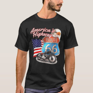 Camiseta Rota 66 - Autoestrada americana Trip USA Motorcy