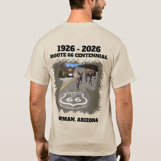 Camiseta Rota 66 Centenário Oatman, Arizona Voltar (Verso)