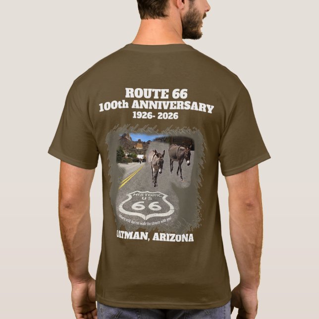 Camiseta Rota 66 Centenário Oatman Arizona Voltar (Verso)