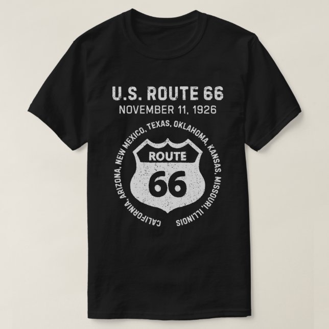 Camiseta Rota 66 dos EUA (Frente do Design)