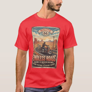 Camiseta Rota 66 Estradas Sem Fim Motoqueira Viagens Antiga