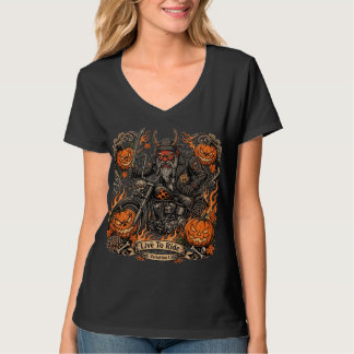 Camiseta Rota 66 Halloween Biker, Live To Ride Varion l
