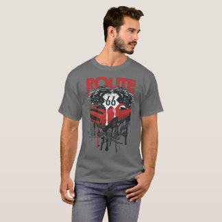 Camiseta Rota 66, Impressão de carro de moda com T-shirt im