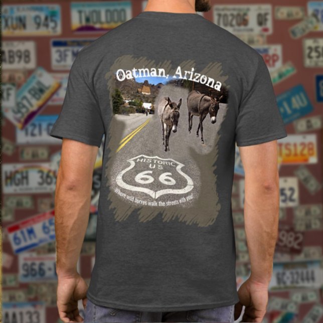 Camiseta Rota 66 Oatman AZ Burros Na Rua Design (Criador carregado)