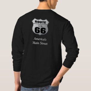 Camiseta Rota 66 - T-shirt longo da luva dos homens