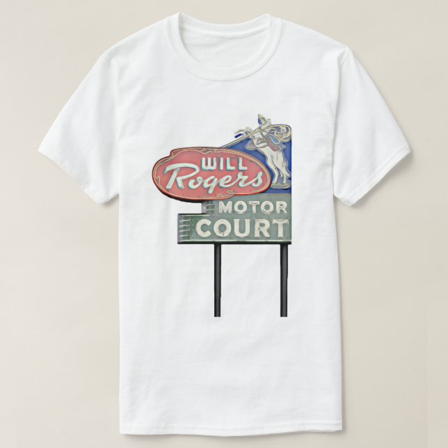 Camiseta Rota 66 Tulsa Will Rogers Motor Court Trabalho de  (Frente do Design)