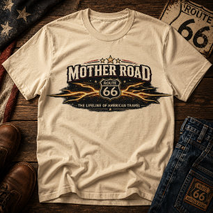 Camiseta Rota 66 Vintage Estrada Mãe Linha de Vida American
