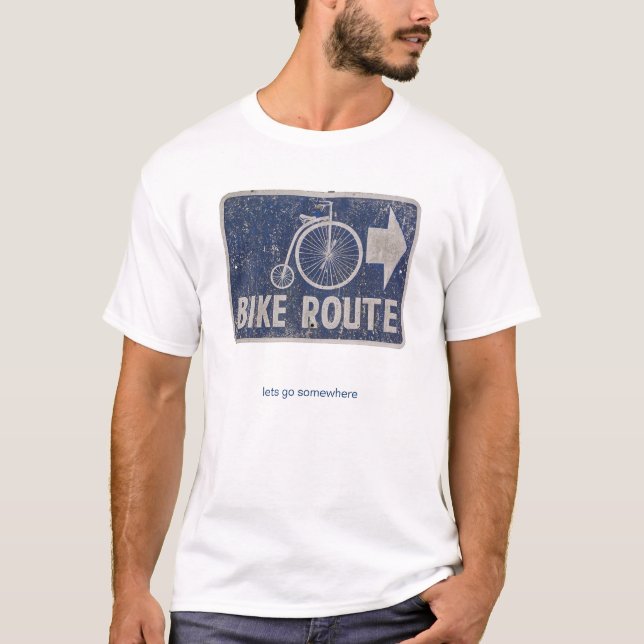 Camiseta Rota da bicicleta: Lets vai em algum lugar (Frente)