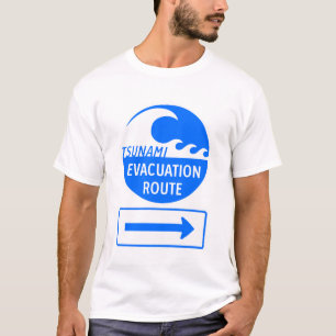 Camiseta Rota de Evacuação do Tsunami