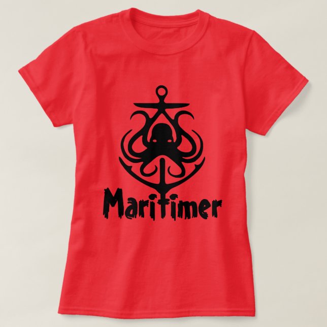 Camiseta Rota do Farol Náutico do Polvo Anchor Maritimer (Frente do Design)