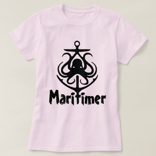 Camiseta Rota do Farol Náutico do Polvo Anchor Maritimer (Frente do Design)