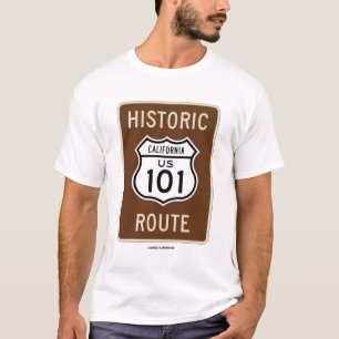Camiseta Rota histórica dos E.U. 101 (sinal do transporte)