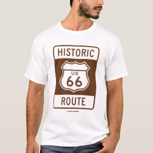 Camiseta Rota histórica dos E.U. 66 (sinal do transporte)