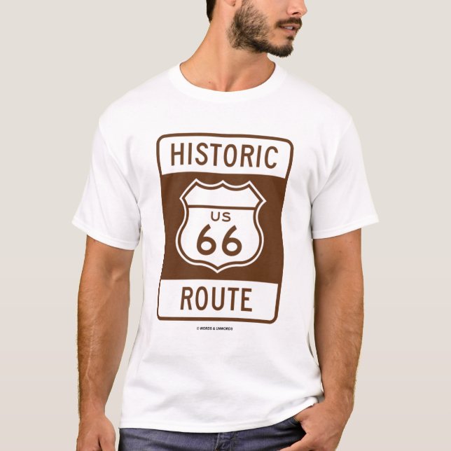 Camiseta Rota histórica dos E.U. 66 (sinal do transporte) (Frente)