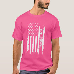Camiseta ROTC Forte Estados Unidos Desgastado com a Bandeir