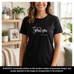 Camiseta Roteiro Branco Mãe Estabelecida Arco Fofo
