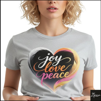 Camiseta Roteiro de Coração Neon Alegria Amor Paz