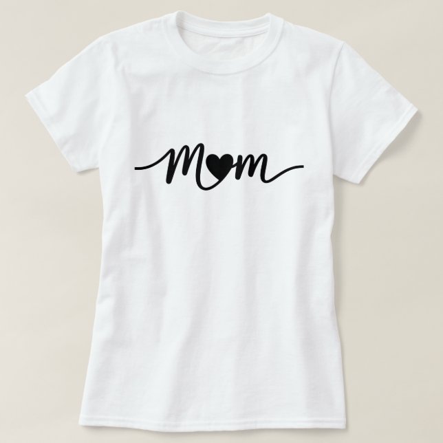 Camiseta Roteiro de Mãe Simples Coração (Frente do Design)