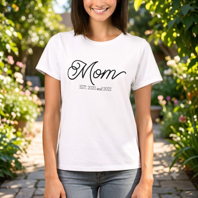 Camiseta Roteiro Preto Mãe Estabelecida (Criador carregado)