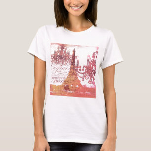 Camiseta roteiros laranja chandelier paris eiffel torre