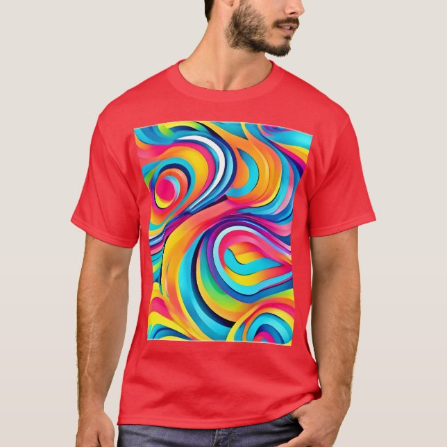 Camiseta Roteiros vibrantes de Abstrato de cor (Frente)