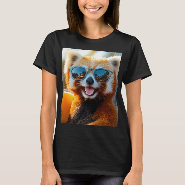 Camiseta Roter Panda mit cooler Sonnenbrille (Frente)