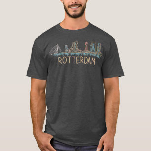 Camiseta Roterdão, Países Baixos, Presente Único de Arte