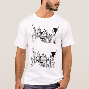 Camiseta "Rothenburg ob der Tauber, Bavaria"   Minimalista
