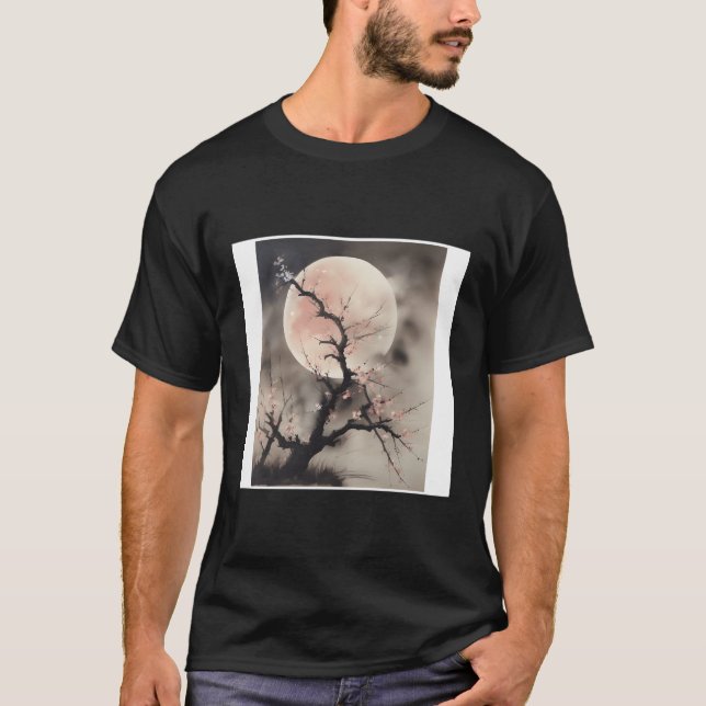 Camiseta Rotic Moonlit Sakura Blossomscape De Matizes Moles (Frente)