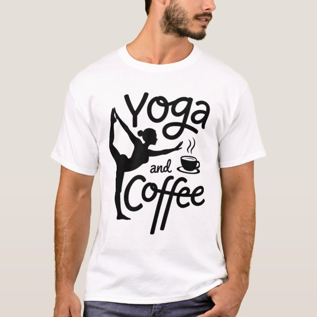 Camiseta Rotina Matinal Consciente de Ioga e Café (Frente)