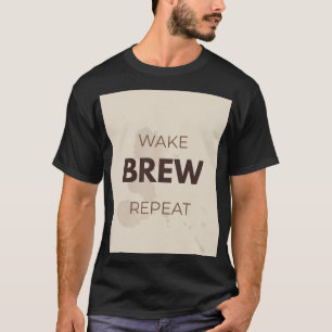 Camiseta Rotina Matinal Divertida de Café para Amantes do C