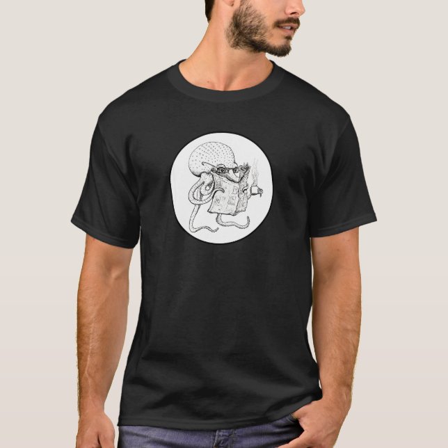 Camiseta Rotina Matinal - O polvo lê o jornal  (Frente)