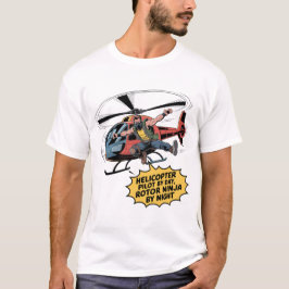 Camiseta Rotor Ninja: Dynamic Comic Style Helicopter Pilot