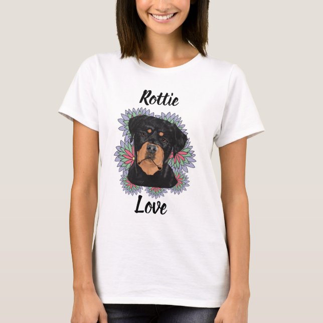 Camiseta Rottie Love Rottweiler Women’s T-Shirt | Cute Dog  (Frente)