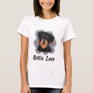 Camiseta Rottie Love T-Shirt – Whimsical Rottweiler Art