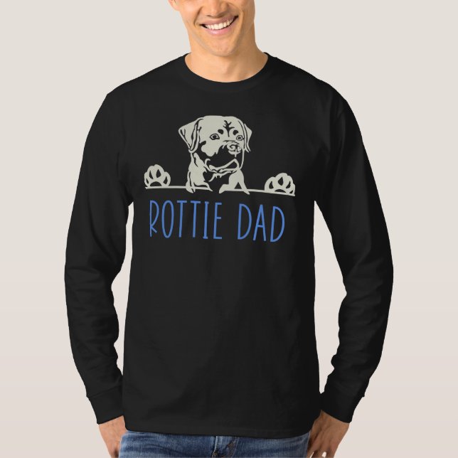 Camiseta Rottie Pai com Rottweiler Cão 35 (Frente)