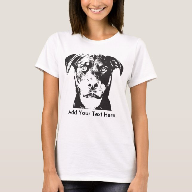 Camiseta Rottweiler adiciona seu texto (Frente)