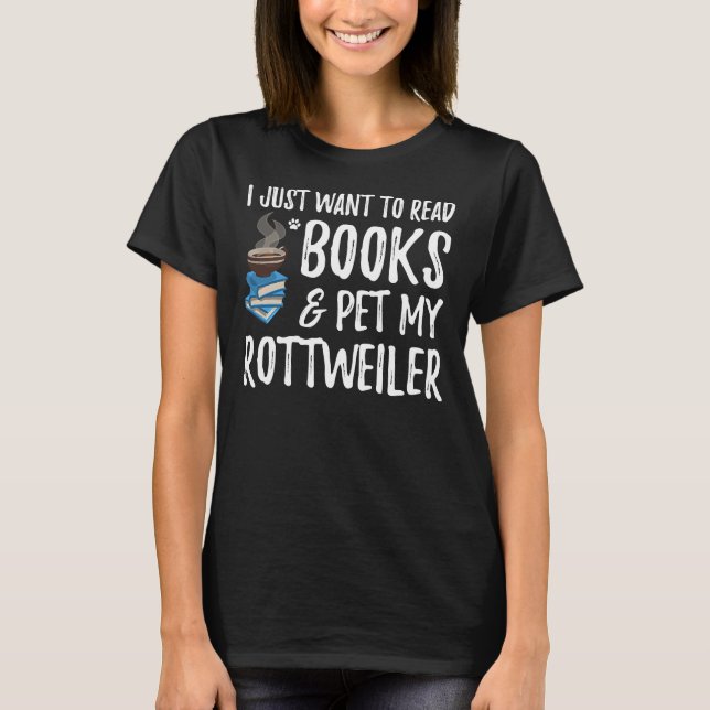 Camiseta Rottweiler Avid Book Reader Mãe (Frente)