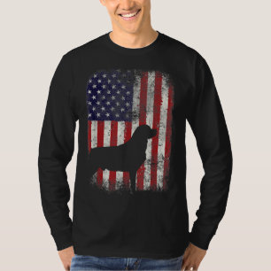 Camiseta Rottweiler - Bandeira Americana - Um Cão Patriótic