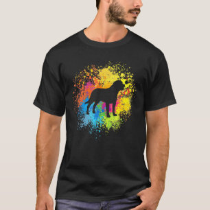 Camiseta Rottweiler Cachorro Povoado Silhueta Aquarela