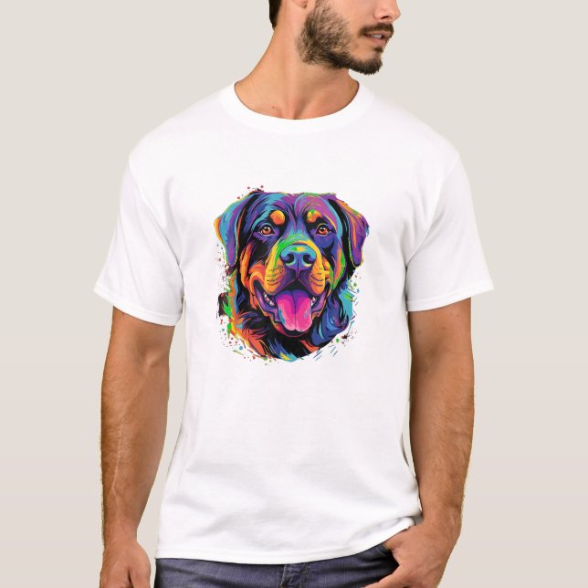 Camiseta Rottweiler Cachorros Rottie Men Mulheres Crianças  (Frente)