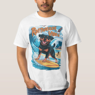 Camiseta Rottweiler Cães Surfing