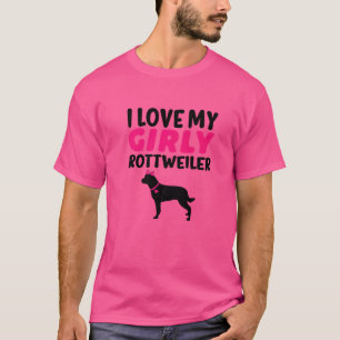 Camiseta Rottweiler Canine Girl Dog Girly Gender Reveal Cu