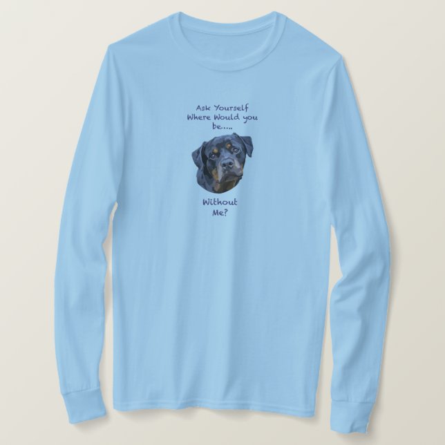 Camiseta Rottweiler Cão Desenho Arte Digital Adorável (Frente do Design)