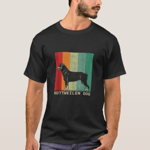 Camiseta Rottweiler Cão-Retro Estilo Vintage Design Animal 