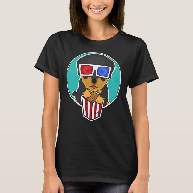Camiseta Rottweiler Cinema 3d (Frente)